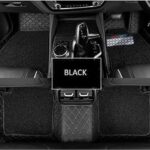 7D Premium Car Floor Mat Compatible with Toyota Fortuner Legender||Luxury Leather Double Layered Mat||Set of 4pcs||Waterproof and Washable||Colour:-Black with Black(Black Grass)